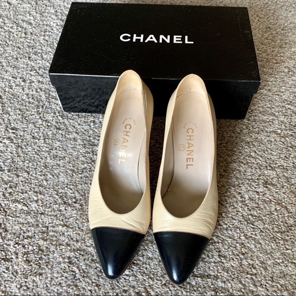 Classic Chanel cap toe heels